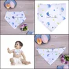 Chiffons bébé, enfants maternité mignon baleine bleue imprimé Triangle alimentation enfant tissu infantile serviette de salive bavoirs bébé rots accessoires livraison directe 2