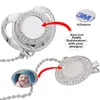 Customize Sublimation Bling Pacifier with Clip Necklace Crystals Party Favor For Baby Keepsake Brithday Gift