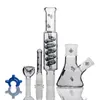 10,6 pouces Amovible Stars Logo Water Bongs Downstem 14,4 mm Bol avec clip en plastique de couleur aléatoire Dab Rigs Bong en verre