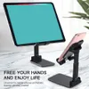 Fällbar Mobiltelefonhållare Justerbar skrivbord Tablet Stand Portable Universal Cell Phone Desk Stand för iPhone iPad med detaljhandelspaket