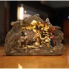 Zayton Presepe SET Regalo di Natale Statua della Sacra Famiglia Cristo Gesù Maria Giuseppe Statuetta Cattolica Ornamento di Natale Decorazioni per la casa 211105