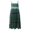 Acertar a cor doce camisole vestidos para mulheres retalhos vintage uma linha grande balanço fresco elegante vestidos verão 210525