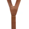 118*22cm Mens Womens PU Leather Suspenders Y-Back Retro Braces Clip-On Special Occassion Wear