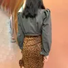 Instahot Sexy Leopard Rok Vrouwen Hoge Taille Slit Side Streetwear Herfst 2020 Fashion Casual Slim Vintage Dier Gedrukt Rokken X0428