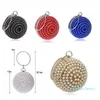 Ball Diamond Tassel Kvinnor Party Metal Crystal Clutches Evening Wedding Bag Bridal Shoulder Handbag Wristlets Clutch