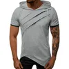 T-shirt encapuçado masculino de verão Casual Slim manga curta Hoodies homens plus tamanho 3xl sólido streetwear camiseta homme