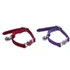 Colliers pour chiens Laisses WSFS 2x Breloque coeur et cloche Collier pour chat Élastique de sécurité réglable avec matériau en velours doux Produit pour animaux de compagnie Petit S Rouge