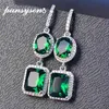 Pansysen 100 % 925 스털링 실버 에메랄드 사파이어 보석 드롭 귀걸이 여성 기념일 파티 파티 jewlery 도매 210624