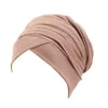 Nieuwe dames stretch katoen lange staart wrap cap sjaal hoed etnische tulband hoed haaraccessoires