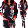 ZOGAA Marke Frauen Zwei Stück Set Trainingsanzug Outfits für Frauen Mit Kapuze Sweatshirt Sweat Anzüge Gedruckt Sportswear Anzug 210930