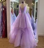Sparkle Tül Örgün Abiye 2022 Lady Pageant Törenlerinde Ruffles Etek Ünlü Gala Ilham Robe Balo Balo Mezuniyet Parti Elbiseler Spagetti Tatlı 15