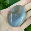 Decorative Objects & Figurines Natural Gray Agate Palm Stone Massage Healing Energy