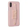 Holding Pasek Personalizacja Niestandardowa Metalowa Nazwa Skórzana Pokrywa Case Telefon dla iPhone 12 11 Pro XS Max XR 7 7Plus 8 8Plus x