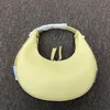 Designer Bags For Women Fashion Genuine Leather Message Underarm Bag Cute Candy Color Handbag New Crescent Pack Zipper Open