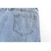 [泥炭]夏のファッションショートパンツ緩いハイウエスト刺繍印刷女性デニムショーツ13c776 210527