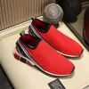 Italy Casual Shoes Designer Shoes Men Women Diamond Sneakers Knitted Black White Red Glitter Trainers 35-46