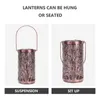 Lanterne portatili 1Pc Decorazione lampada scavata in ferro con manico per caffè all'aperto da giardino