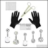 Other Body Jewelry 24Pcs/Set Piercing Jewellery Kits Sets Tongue Ring Nose Eyebrow Lips Septum Forceps Needles Drop Delivery 2021 Ijn