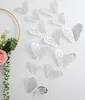 12 stks / set Rose Gold 3D Hollow Butterfly Muursticker voor Home Decor Butterflies Stickers Kamer Decoratie voor Party Wedding Decor SL33