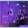 Decorations Festive Supplies & Gardenled Elk Star Bell Moon Christmas Garlands String Fairy Curtain Lights Outdoor For Party Home Xmas Tree