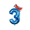 Party Decoration 2st 30 '' Red Blue Number Balloon Mini Plane Fire Truck Folie Ballon 1 2 3 4 5 6 7 8 9 år Födelsedag dekorationer Barnleksaker