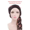 Frauen gedruckt elastische muslimische Turban Hijab Krebs Kopf Schal Chemo Haarausfall Hut vorgebundene Kopfbedeckung Bandana Y1229