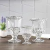 European Style Tall Vases Glass Transparent Creativity el Ornaments Crafts Crystal Candlestick Wedding Decorations 210610
