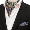Glamour Eşarp Retro İpek Jacquard Cravat Neckerchief Erkek Ascot Tie Hanky ​​Suits Set Cep Mendil Men Hediye291p