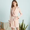 Women039s Sleepwear Robe Sexy Gets Pijamas Ice Silk Sleeveless Sling Sleeve Longa Noturna Nighties Autumn Solid Lingere3419588