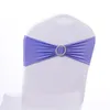 Bowknot Elastic Sashes Diamond Ring Buckle Bandage Hotel Wedding Party Chairs Back Decoration Chair Covers