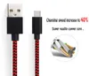 Câble Micro USB Type-C Câbles tressés de chargeur rapide USB-C 1M 3FT 2M 6FT cordon de charge rapide pour Note 10 s10 plus huawei p30 pro