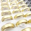 Anéis inteiros de aço inoxidável 50 peças, para homens e mulheres 6mm prata ouro preto banhado a moda joias festa presente de noivado we7350372