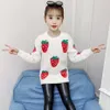 Girls Sweaters Starwberry Cardigans Spring Autumn Children Cardigan Casual Style Girl Clothes 6 8 10 12 14 210527