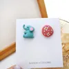 Stud S925 Needle Cute Jewelry Elephant Earrings 2021 Design Geometric Coating Asymmetrical For Girl Lady Gifts