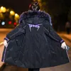 Ankunft Korea Mode Frauen Winterjacke Baumwolle Gepolstert Warm Verdicken Mit Kapuze Druck Parkas Damen Casual Mantel Lange Mäntel D272 210512