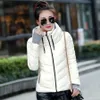 Woman Parkas Winter Plus Size Female Cotton Puffer Padded Jacket Coat Slim Fit Casual Hooded Outerwear Overcoats for 211018