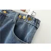 Mädchen Lose Mode Boyfriend-Jeans für Frauen Hohe Taille Plus Größe Weichspüler Ganzkörperansicht Denim Haremshose Retro Blau Grau 4XL 5XL 210809