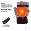 Cinq doigts gants Usb chauffés femmes électrique tricot lavable à la main chauffage demi-doigt gant pour ordinateur portable bureau mitaines de travail