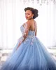 Plus Size Suign Sukienka Kryształowe Koraliki Aplikacje Royal Blue Ruched Tulle Linia Celebrity Arabski Dubaj Party Prom Dresses Suknie Formalne Robe De Soiree