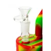 Portable 5inches Silicone Bong Hooahs Water Pipes Reciclador extraíble bong dab rig para fumar irrompible Bongs de impresión en color