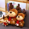 22cm Creative Santa Elk Peluche Toy Anime PLUSHIE PLUSHIE Monomi Animaux peluches Poupée Anniversaire cadeaux pour enfants CCD11325