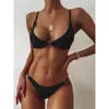 Kadınlar Katı Seksi Mayo Push Up Bikini Set Kadın Yaz Yüzme Beachwear Mayo Lady İki Parçalı Plaj Swim Suit 210630