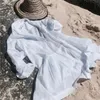 비치 드레스 Saya de Praia면 수영복 커버 업 Kaftan Pareos Playa Mujer 레이스 비키니 사롱스