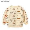 Mudkingdom Boys Sweatshirts Cartton Letter Printing Long Sleeve Clothes 210615