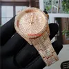 2022 Luxury Fashion Mens Diamond Watch Rose Gold Calendar Gold Bracelet Folding Clasp Master Designer Men Watches LU