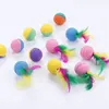 Jouets de chaton de chat de compagnie jouant des jouets balles de latex de mousse avec plume 4980 Q2