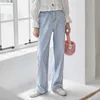 Woman Jeans High Waist Clothes Wide Leg Denim Clothing Light Blue Streetwear Vintage Fashion Harajuku Straight Pants 10957 210528