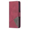 Diamond Grid Splice Flip Stand Wallet Cards Case لـ Samsung S10 S20 S21 S22 A12 A13 A23 A52 A72 A33 A53 A73 5G