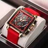 Top Brand Rectangular Watches for Men Mens Watch Quartz Fashion Luxury Sports Waterproof Chronograph Silicone Clock 210624