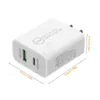 20W Szybka ładowarka QC3.0 Typ C USB PD WALL TALL TALL EU UE Wtyczki Szybkie ładowanie adaptera dla iPhone'a 15 14 13 12 Samsung Android Izeso